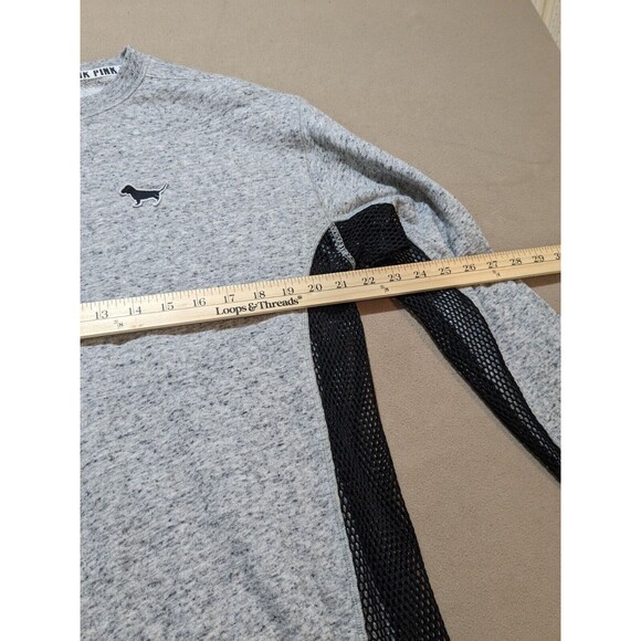 PINK Victoria Secret Pullover Crew Neck With Mesh Sleeves And Sides Size Medium - Picture 7 of 12